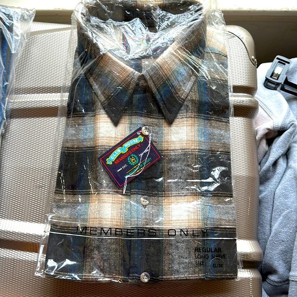 Club House Members Only Flannel Button Down